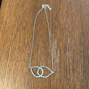 Chloe + Isabel Necklace Silver Interlocking Teardrop